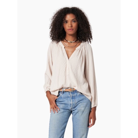 Xierna Farrah Peasant Top, Cream - S - Picture 2 of 7